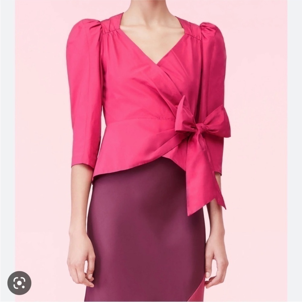 Rebecca Taylor Taffeta Bow Top Size 6